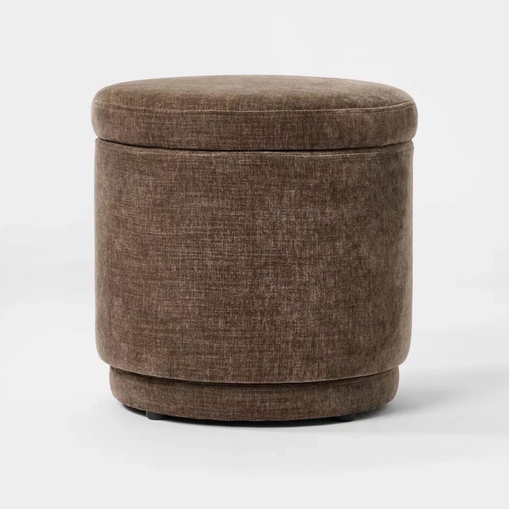 Swivel Storage Brown Ottoman— Threshold designed with Studio McGee - Picture 2 of 6